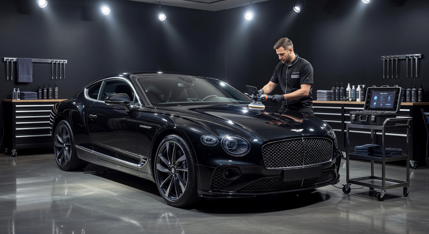 Professional luxury car detailing and polishing